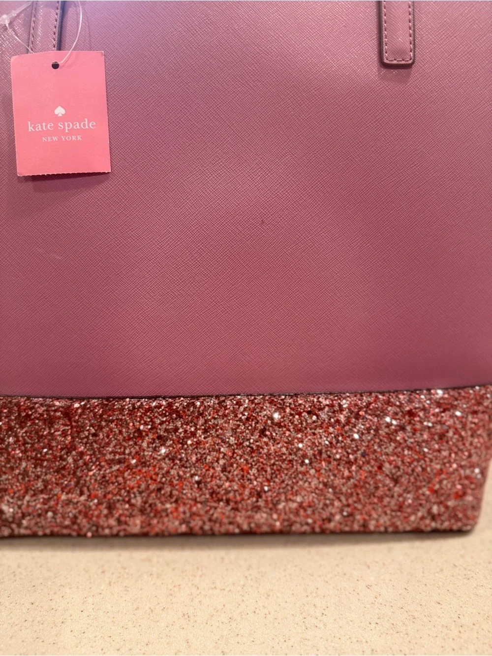 kate spade Rose Pink Tote with Glitter Base